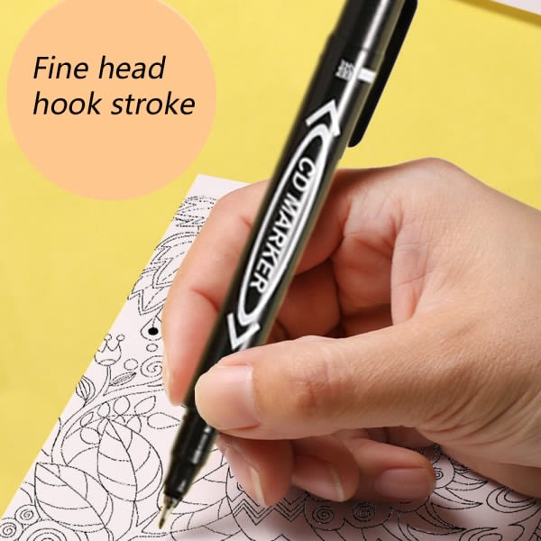 IG 12Pack Marker Pen - Filtpennor Ritpennor Dubbla borstpennor svart