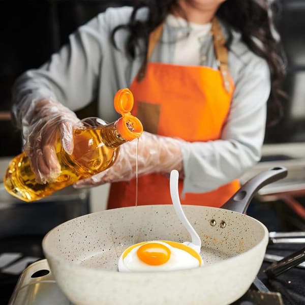Set med två omelettringar - Äggbakningsringar - Stekt äggform - Köksbakform - Äggram - Äggbakform - Liten äggform - Pannkaksform