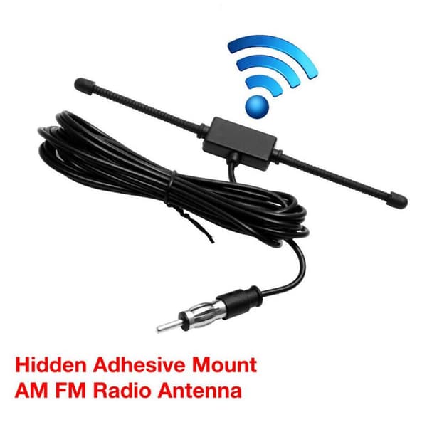 1X Sort Universal Bil Båd Stereo AM FM Dipol Antenne Glas Klæbende Radio