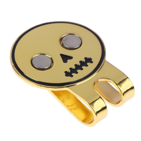 IC Bollmarkör Magnetisk Golfbollmarkör Golfboll Skalle Design Ma Guld