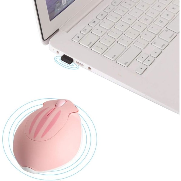 Trådlös mus Söt hamsterformad datormus 1200DPI Mindre ljud Bärbar USB -mus Trådlös mus för PC Bärbar dator Notebook (rosa)