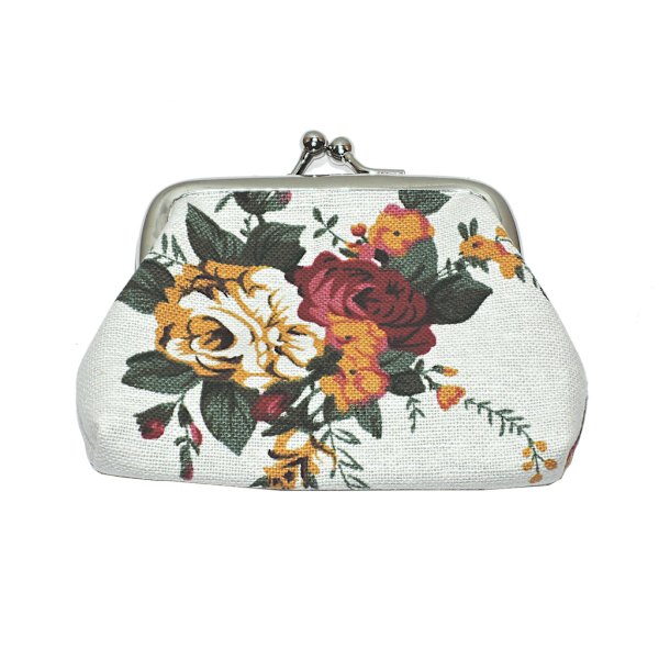 Valkoinen kukallinen - Lompakko [Pieni v1] Valkoinen White one size