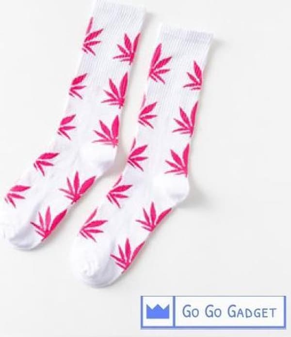 Ugressokker | 1 par | hvit med rosa