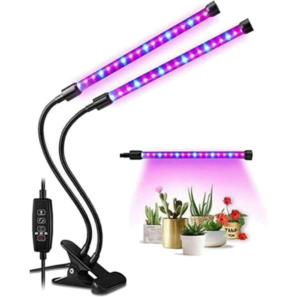 IC Växthuslampa för inomhusbruk med 10 dimbara nivåer, fullspektrum LED-växthuslampa med stativ, höjdjusterbar växthuslampa med 3 lägen och timerfunktion
