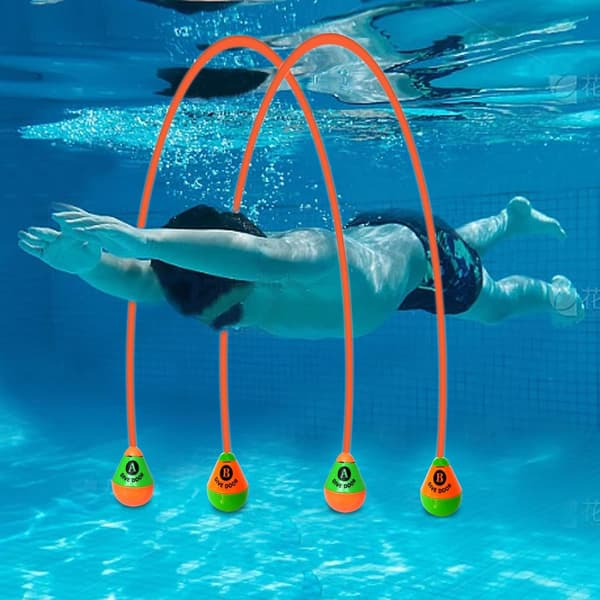 Pool Dykringar Set, Återanvändbara Gummi Undervattens Simträningsringar för Barn och Vuxna Poolspel, 2-pack 2,5 m