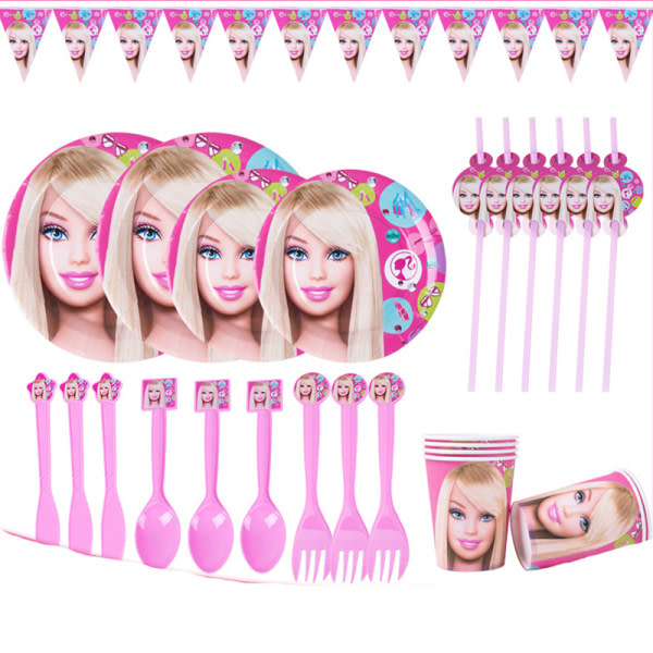 IC 1/6ST Barbie Prinsessan Festklänning Barn Födelsedagar skiva 9-tum