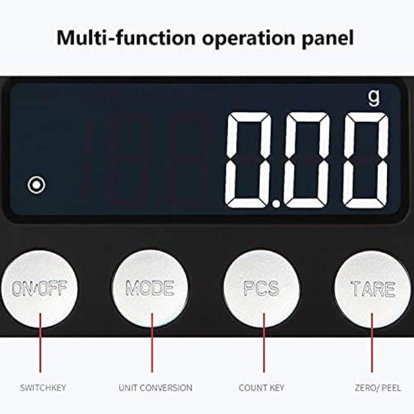 Mini 500/0.01G Högprecision LCD-Bakgrundsbelyst Digitalvåg 500g/0.01g