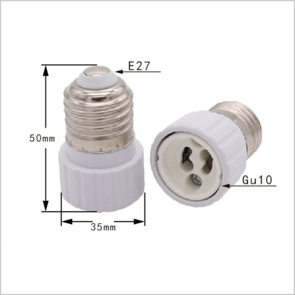 6-pack E27 Bajonettfattning till GU10 Sockeladapter, 220-240V [Energiklass A]