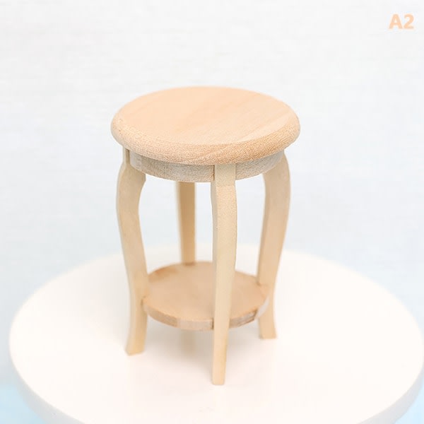 IC 1:12 Dockhus Miniatyr Möbelpall Handgjorda Bord A2