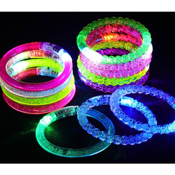 IC Nye akryl blinkende armbånd LED-lysende armbånd Elektronisk lysende armbånd for barn Fargerikt selvlysende armbåndsleketøy