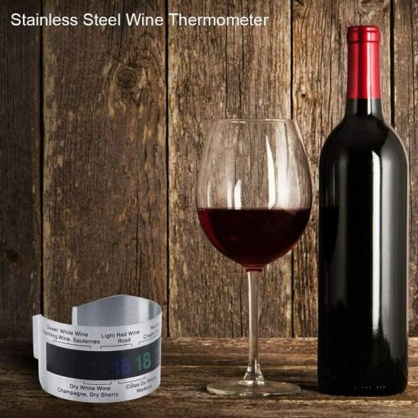 Termometer Vin Rød Vin Temperatursensor Rustfritt Stål Digital LCD-termometer for Øl Vin Hjembrygging Champagne