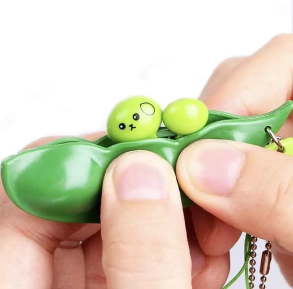 Fidget Bean - Fidget nøglering - 4 stk - Pop it - Klem den - Ærter - Bønner Fidget - pop up Fidget - Anti-Stress legetøj - Nøglering