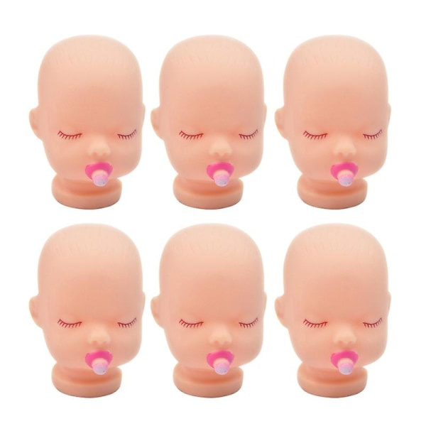 10 st Babydockhuvud Dekor Levande Nyckelringstillbehör DIY Hantverk Artist Handmålad Dockhuvud för Flickor IC