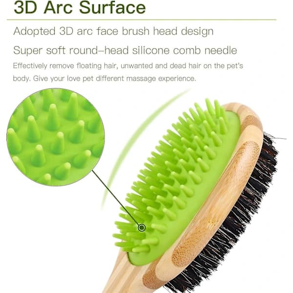 Double-Sided Rubber Massage Brush for Dog and Cat Grooming