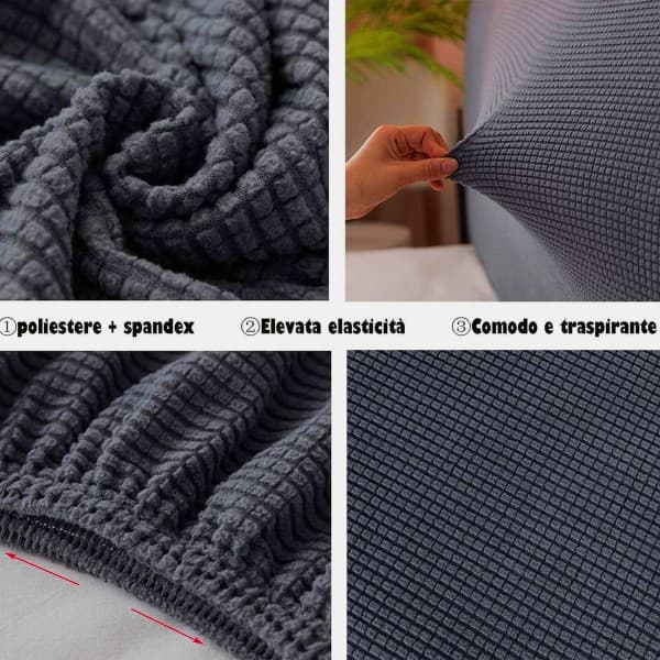 IC Stretchbetræk, lille firkantet Jacquard-sengegavl