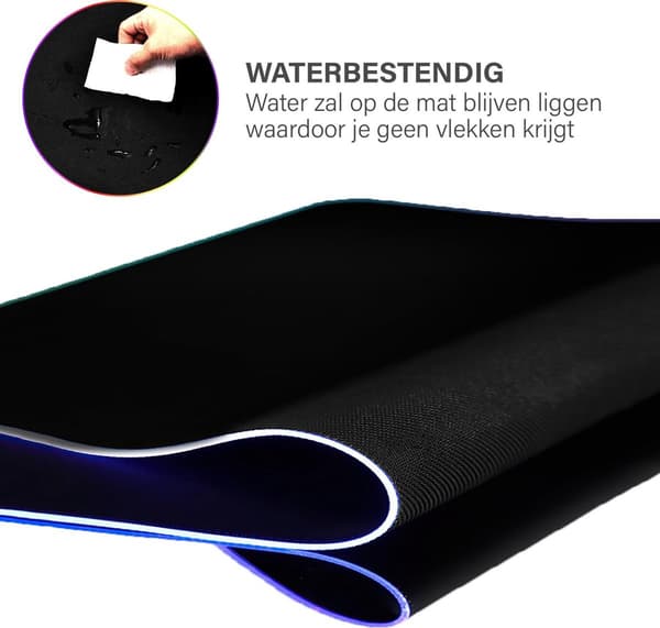 RGB Gaming Skrivebordsmåtte - XXL Gaming Musemåtte - LED Belysning - Anti-Skrid - 80x30