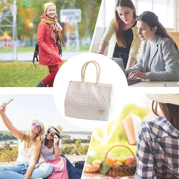 IC Isolerad Lunchväska Enkel Bento Kylväska Lunchväska för Beige