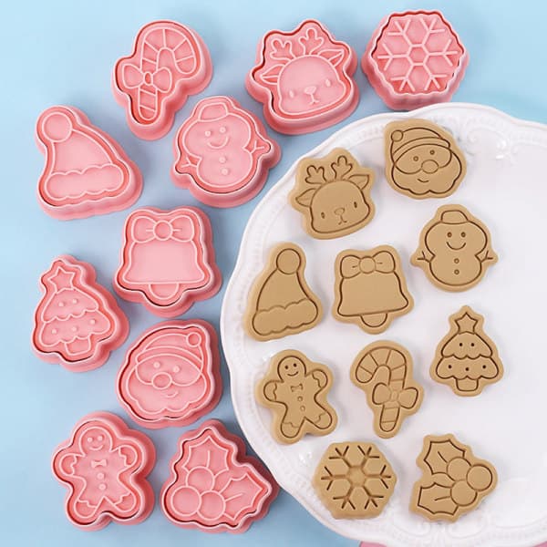 10 st Jul Pepparkaksformar Tecknad Tomte Snögubbe Träd Rensa Bisc