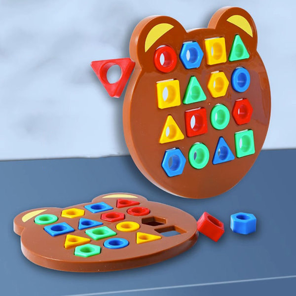 IC DIY-børnehus geometrisk bjørneform farvematchning 3D-puslespil baby Single