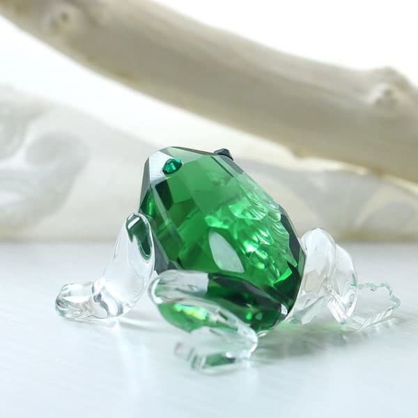 IC Liten Kristallgroda Figur Samling Glas Djur Pappersvikt