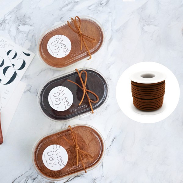 IC Faux Mocka Cord Spets Tråd Sträng Läder DIY Bow Cake Decorat Grön