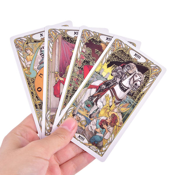 IC Golden Art Nouveau Tarot Deck 78 kort för nybörjare Klassisk Ar Flerfärgad one size