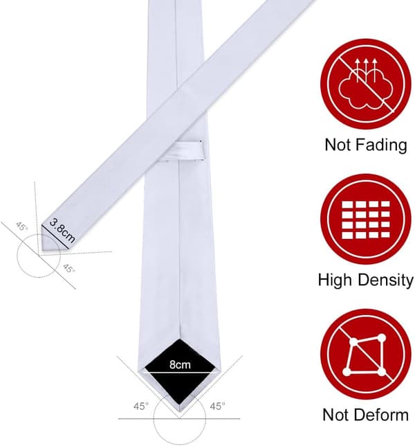 Klassiske ensfarvede satin slips til mænd - Premium slips i ren farve til mænd - Formelle sorte slips til mænd - Business bryllupsfest arbejdsslips 8cm Light grey