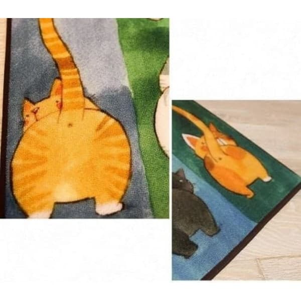 IC 24\" x 16\" Lucky Cat Halkfri Gulvmatte til Søde Katte Fire
