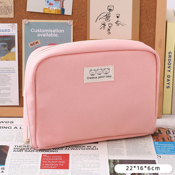 IC Case Stor kapacitet Väska Påse Box För flickskolor Offi Pink