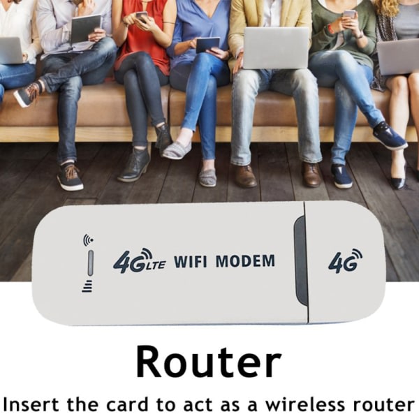 4G LTE Trådløs USB-dongel Mobilt Bredbånd 150 Mbps Modem Stick Hvit