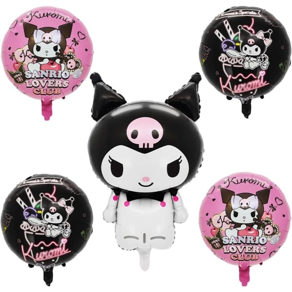 IC 5 kpl alumiinifolioilmapalloja Kuromille, söpö anime Kuromi-juhlatavarat