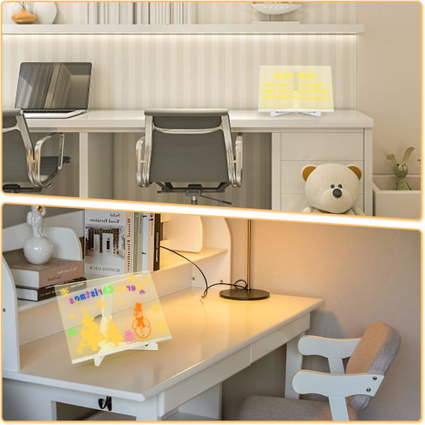 LED-notatbrett med farger, tegnebrett, bokstav-lysnotatbrett 30*20cm