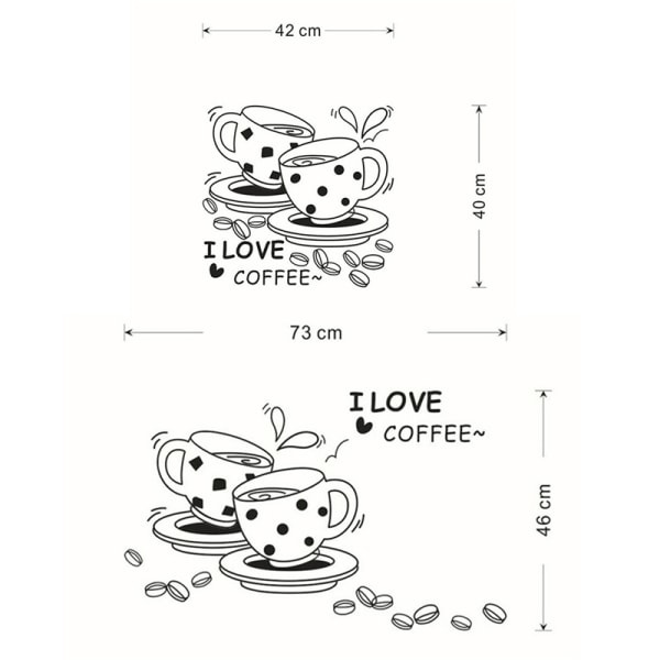 IC Jag älskar kaffe väggdekal Avtagbar e kaffekopp väggdekal Ki