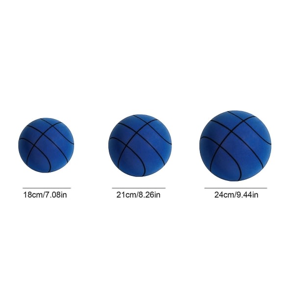 Den Stille Basketball - Premium Material, Lydløs Skum Bold Blå 24cm