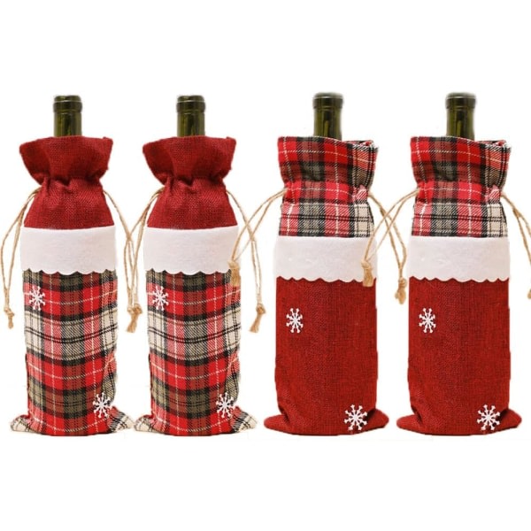 4-pakkaus julvinspåsar med dragsko Återanvändbart vin B