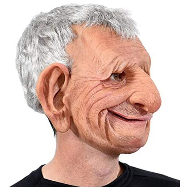 Realistisk Old Man Mask Latex Mask för Carnival Halloween A