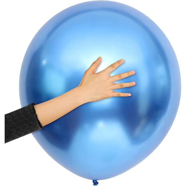 IC 18 tum * 25 blå tykk kromlatex rund ballong,