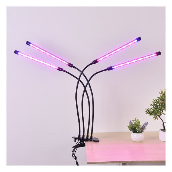 Vækstlampe / plantelampe med 4 fleksible LED lysstofrør