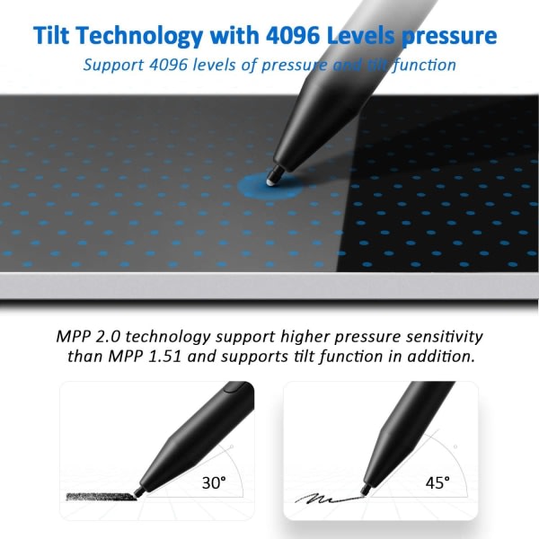 IG Stylus Penna för Microsoft Surface Pro 9/8/X/7/6/5/4/3/Surface Svart
