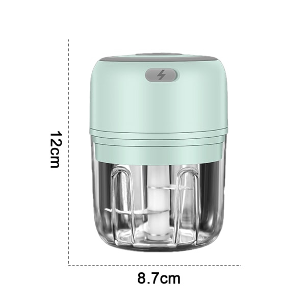 IC Elektrisk Mini-Madhakker, Elektrisk Hvidløgsprocessor, Mini Baby - Grøn - 250ml