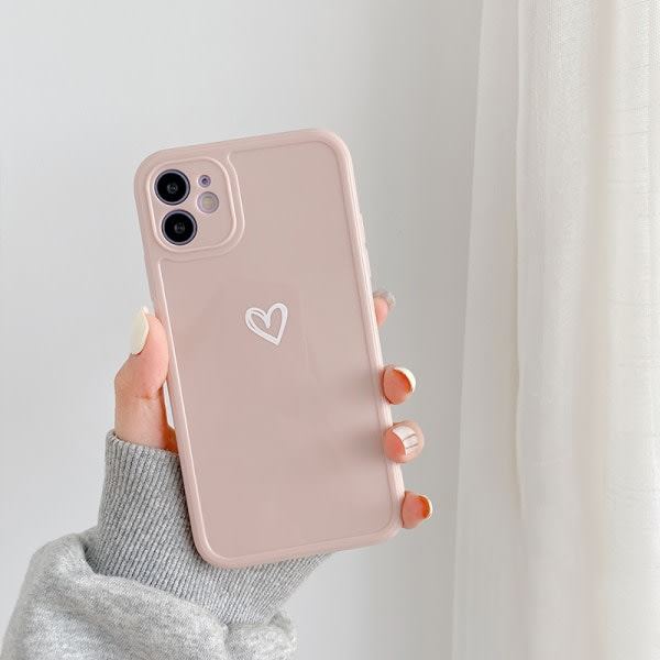 IC iPhone 12 Pro Deksel med Hjerte Rosa