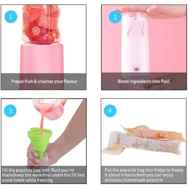 100 stk Popsicle-poser – Lag dine egne deilige ispop enkelt, gjennomsiktig transparent