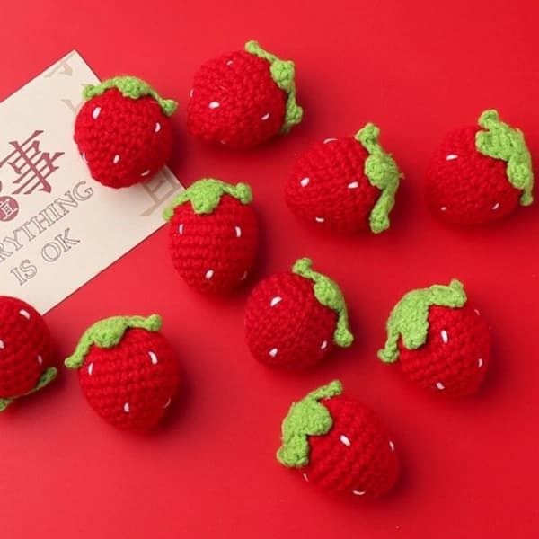 Wool Hand Crocheted Fruit Charms Pendant For Keychain Craft Accessories 12 -3cm 20pcs 12 -3cm 20pcs