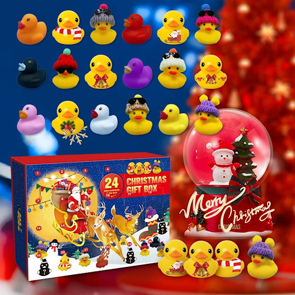 24-dagars nedräkning Julkalender Set Söta Julsnögubbar Gummianka Kalender Juldekoration för Hem Barn style 3