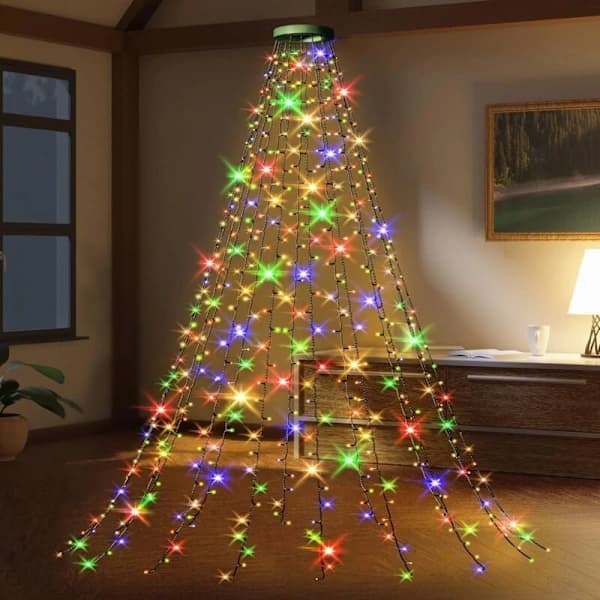 Christmas Tree String Lights, 2M 16 Branches 400 LED Christmas Tree Lighting, Waterproof Christmas Lights for Christmas Tree Decoration