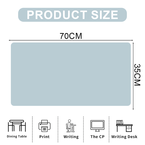 IC 70*35cm vanntett skrivebordsmusematte Large baby blue