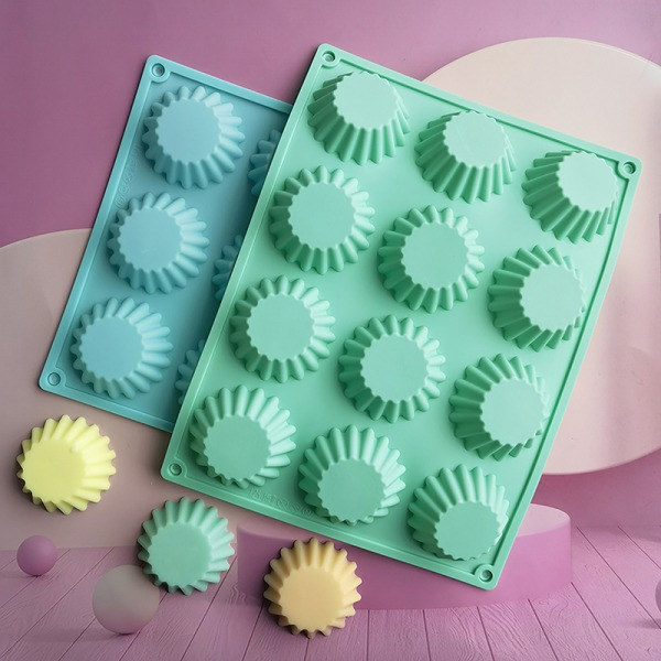 IC 12 hålrumsbricka Mould Mini Cupcake Cookie Baking Mo Green
