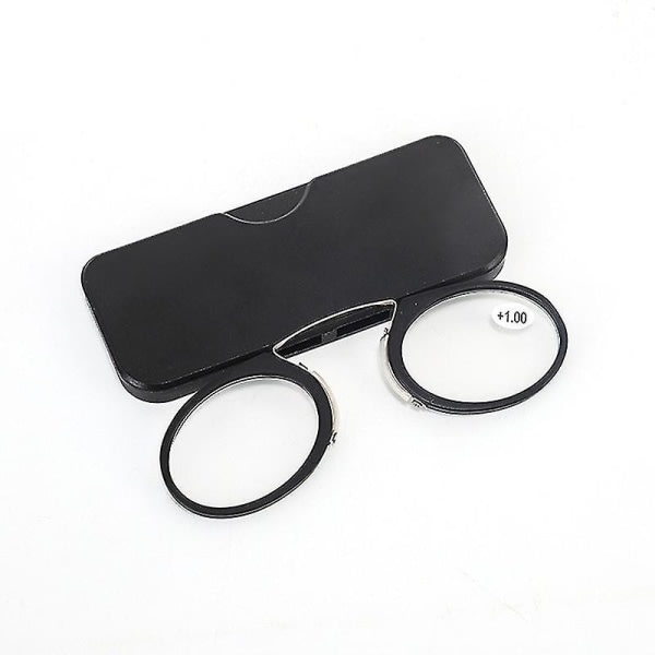 Mini Clip Nose Bridge Læsglasögon 1.0 til 2.5 Portabla presbyopiska glasögon Svarta 1