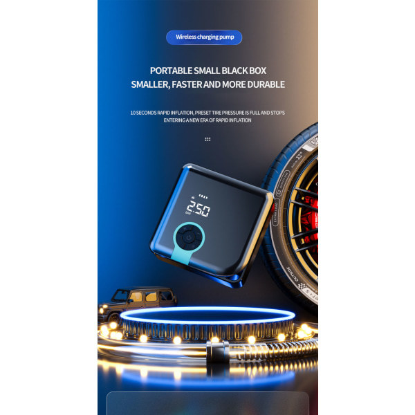 IC Däckluftpump Trådlös Digital Display Bil Däckpump