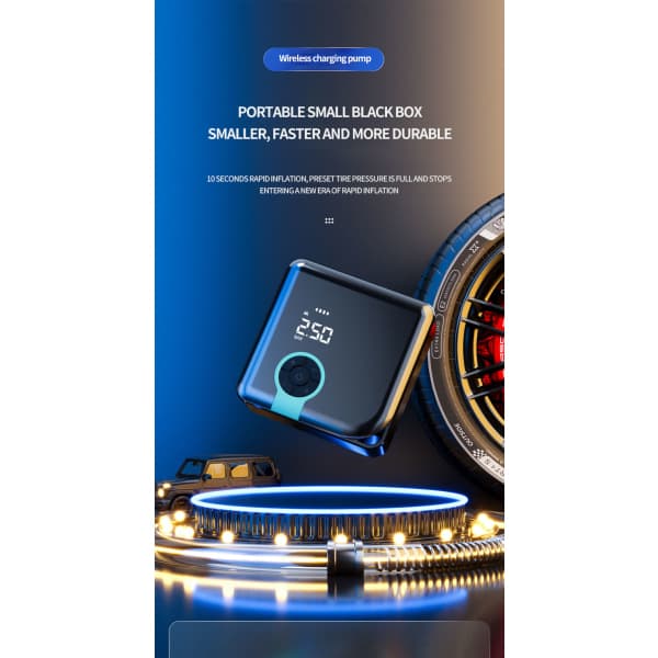 IC Dækluftpump Trådløs Digital Display Bil Dæk Pump